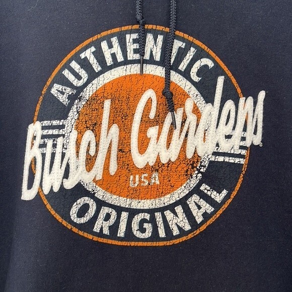 Bush Gardens Unisex Large Hoodie Blue white - Picture 4 of 9